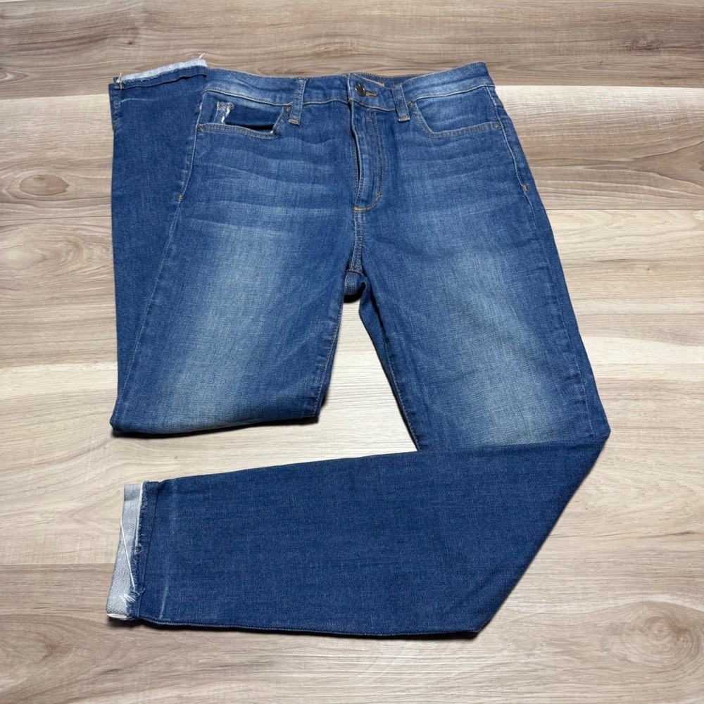Joe's Jeans Nessa High Rise Skinny Womens 27 Blue Frayed Hem Denim Pants